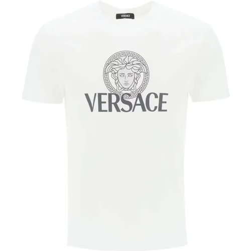 T-shirt with medusa print , male, Sizes: L - Versace - Modalova