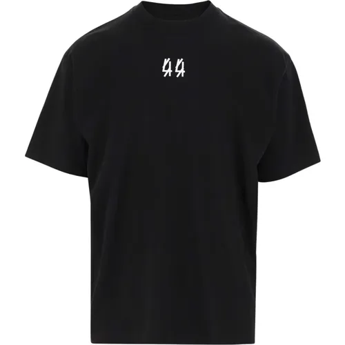 Baumwolle Crew Neck Logo Print T-Shirt , Herren, Größe: M - 44 Label Group - Modalova