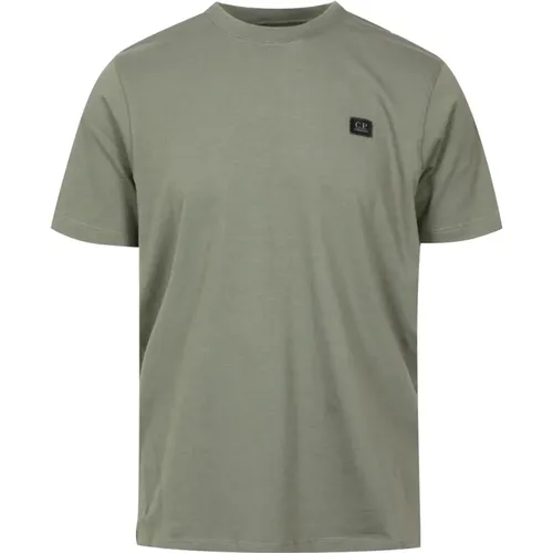 Grünes T-Shirt mit Grafikdruck - Lockerer Schnitt , Herren, Größe: S - C.P. Company - Modalova