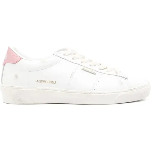 Weiße Ledersneakers Vintage Stil , Damen, Größe: 36 EU - Golden Goose - Modalova