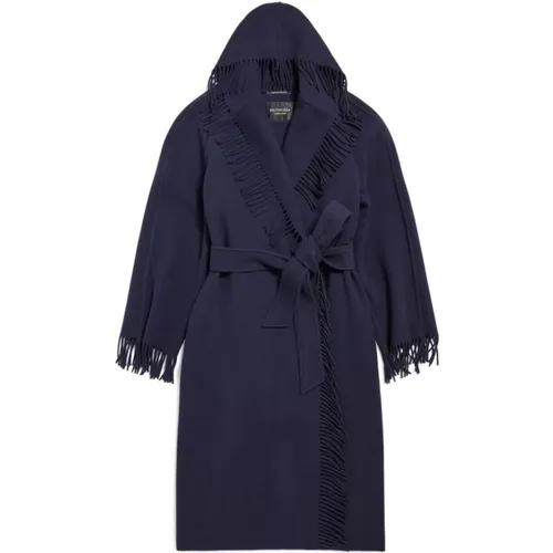 Dark Navy Fringe Coat , female, Sizes: M, L, XL, S - Balenciaga - Modalova