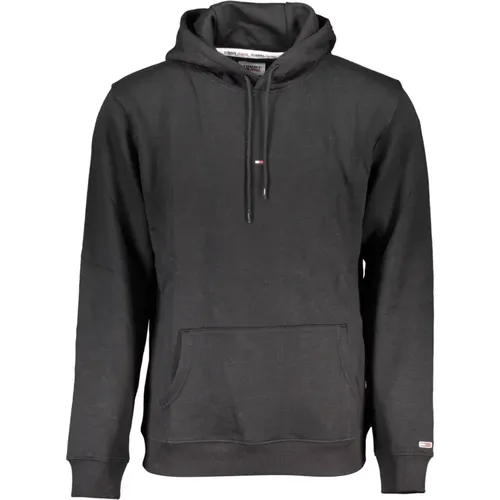 Schwarzer Hoodie mit gesticktem Logo , Herren, Größe: L - Tommy Hilfiger - Modalova