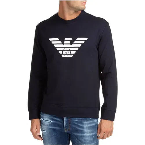 Gemustertes Logo-Sweatshirt , Herren, Größe: L - Emporio Armani - Modalova