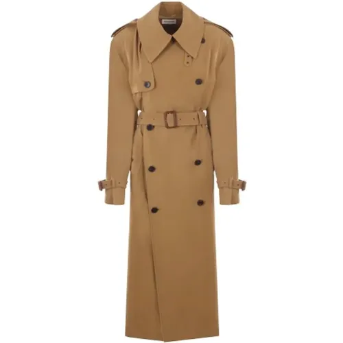 Oversize Trench Coat in Light Brown , female, Sizes: M - Saint Laurent - Modalova