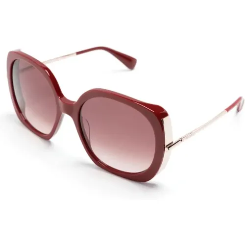Rote Sonnenbrille, vielseitig und stilvoll , Damen, Größe: 58 MM - Max Mara - Modalova