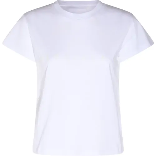 Leichtes undatürliches Weißes T-Shirt , Damen, Größe: M - MM6 Maison Margiela - Modalova