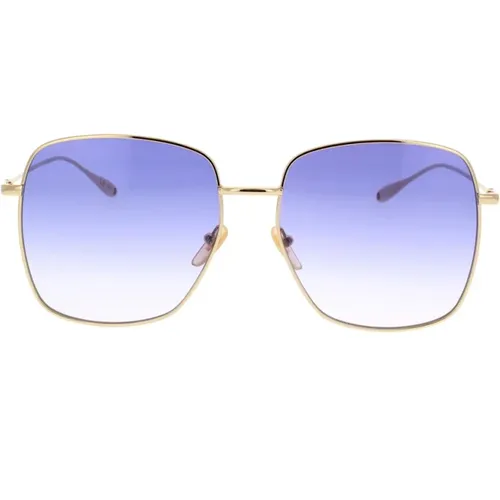 Gold Oversized Square Sunglasses with Animal Charms , female, Sizes: 59 MM - Gucci - Modalova