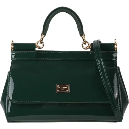 Small Sicily Patent-Leather Bag , female, Sizes: ONE SIZE - Dolce & Gabbana - Modalova