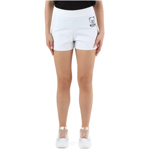 Stretch Baumwolle Logo Print Sportliche Shorts , Damen, Größe: M - Moschino - Modalova