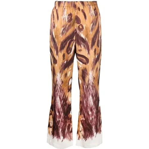 Straight Pants With Wild Bunch Print , female, Sizes: XS, M - Marni - Modalova