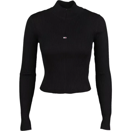 Schwarzer Chic Pullover , Damen, Größe: S - Tommy Jeans - Modalova