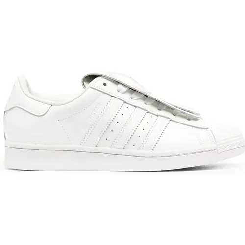 Fringe Low Top Sneakers, Leather, Rubber Sole , female, Sizes: 3 UK - Adidas - Modalova