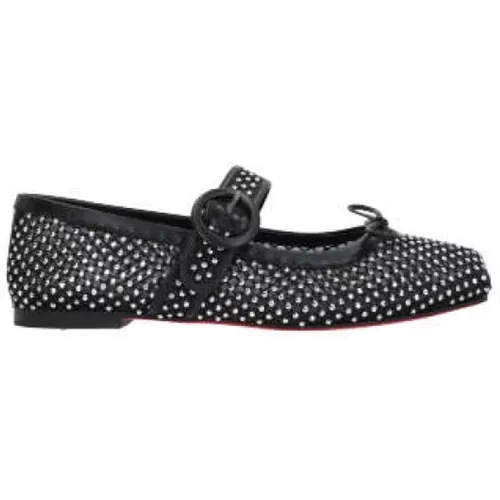 Fabric Flat Shoes Made in Italy , female, Sizes: 7 UK, 5 1/2 UK, 4 UK, 3 1/2 UK, 3 UK, 4 1/2 UK, 6 UK, 5 UK - Christian Louboutin - Modalova
