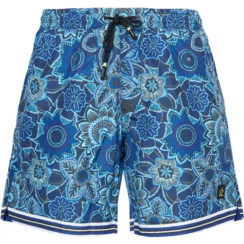 Blue Floral Boxer Shorts , male, Sizes: 2XL, L, XL, S, M - 4Giveness - Modalova