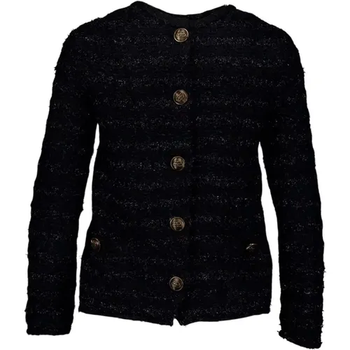 Innovative Tweed Top with Logo Buttons , female, Sizes: S, L - Balenciaga - Modalova