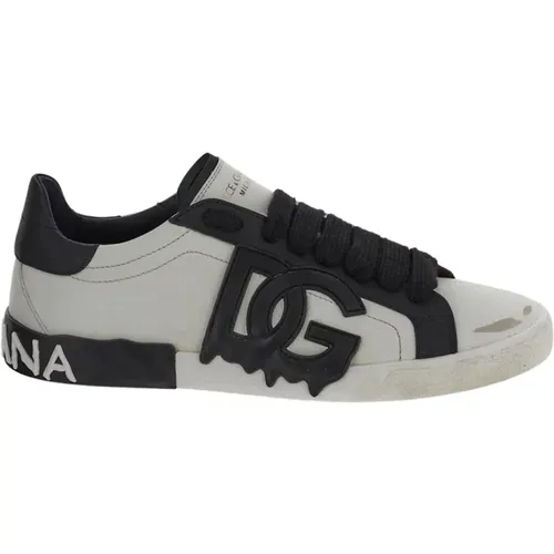 Niedrige Sneakers aus Leder , Herren, Größe: 45 EU - Dolce & Gabbana - Modalova