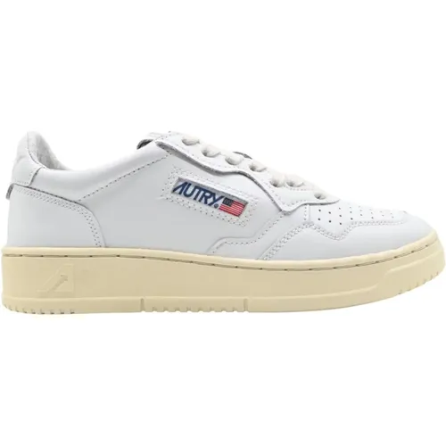 Sneakers in Weißem Leder Low Top , Damen, Größe: 37 EU - Autry - Modalova