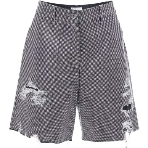 Studded Cotton Shorts with Gold-tone Stud Detailing , female, Sizes: 3XS - JW Anderson - Modalova