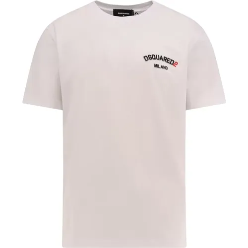 Geprägtes Logo Baumwoll T-Shirt , Herren, Größe: M - Dsquared2 - Modalova