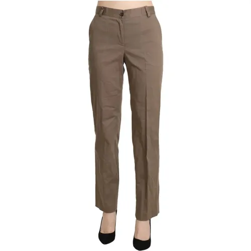 Elegante Straight Pants mit hoher Taille in Braun , Damen, Größe: L - BENCIVENGA - Modalova