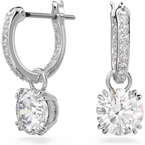 Stilla Drop Earrings with White Crystals , female, Sizes: ONE SIZE - Swarovski - Modalova