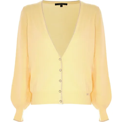 Feiner Strick-Cardigan mit Kontrastierendem Besatz , Damen, Größe: XS - Kocca - Modalova