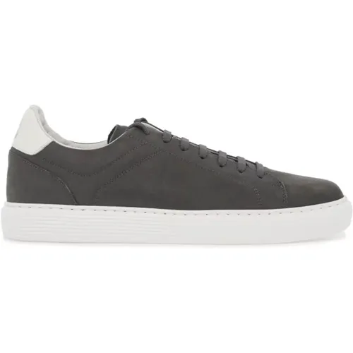 Nubuck Sneakers with Logo Patch , male, Sizes: 10 UK, 9 UK, 7 UK, 6 UK - BRUNELLO CUCINELLI - Modalova