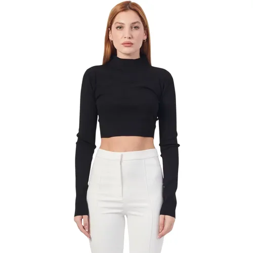 Schwarzer Pullover Minimalistischer Stil , Damen, Größe: S - PATRIZIA PEPE - Modalova