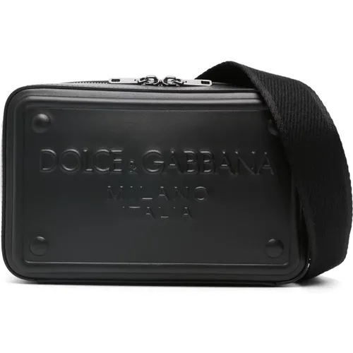 Schwarze Leder Umhängetasche - Dolce & Gabbana - Modalova