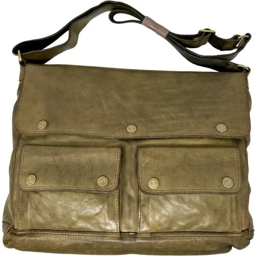 Leather Crossbody Bag Military , male, Sizes: ONE SIZE - Campomaggi - Modalova