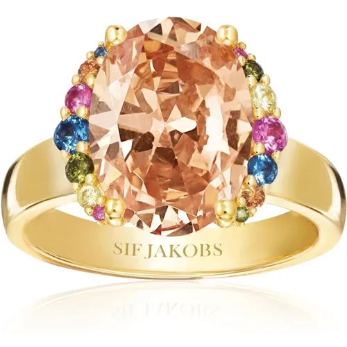 Ellisse Multicolor Zirkon Ring , Damen, Größe: 54 MM - Sif Jakobs Jewellery - Modalova