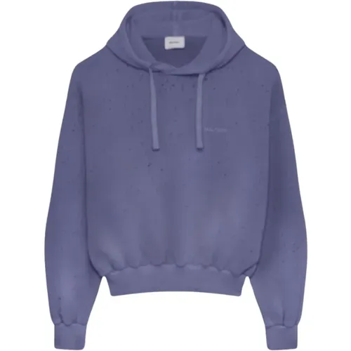 Indigo Blue Fleece Hoodie Pullover , male, Sizes: L, M - Halfboy - Modalova