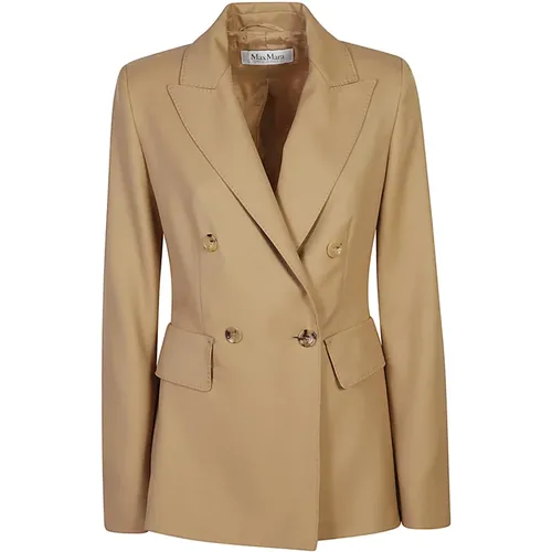 Double-Breasted Blazer Osanna Hazelnut , female, Sizes: S, M, L, XS, 2XS - Max Mara - Modalova