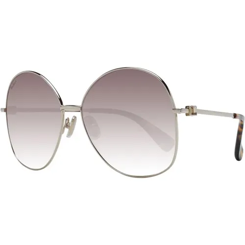 Stilvolle Runde Sonnenbrille Braune Verlaufsgläser - Max Mara - Modalova