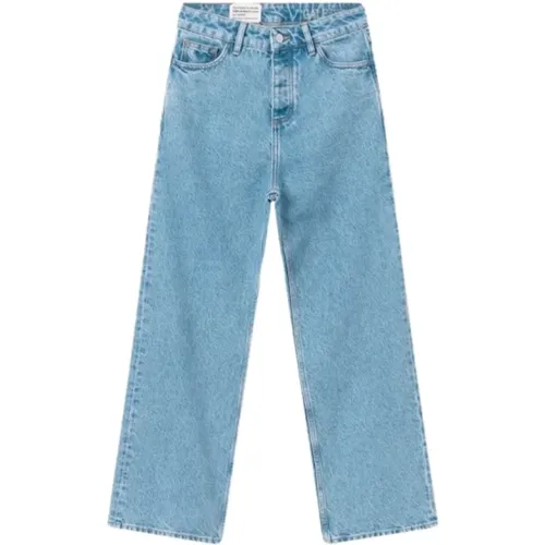 Reborn Jeans, Gebleichter Stonewash, Gerader Schnitt , Damen, Größe: W26 L30 - Knowledge Cotton Apparel - Modalova