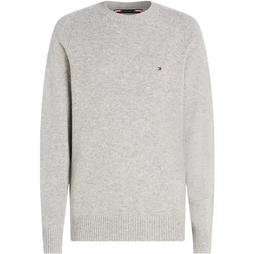 Runder Halsausschnitt Wollpullover , Herren, Größe: L - Tommy Hilfiger - Modalova