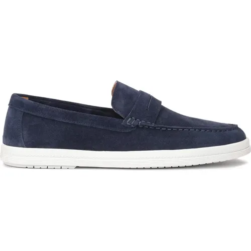 Herren Slip-On Marineblaue Sneakers , Herren, Größe: 40 EU - Kazar - Modalova