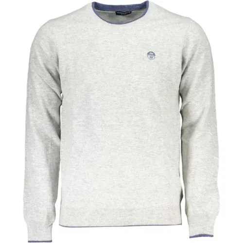 Grauer Pullover mit Kontrastdetails , Herren, Größe: L - North Sails - Modalova