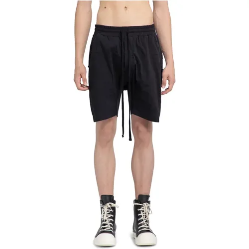 Schwarze Stretch Drop Crotch Shorts,Schwarze Stretch-Baumwoll-Nylon-Shorts - Thom Krom - Modalova