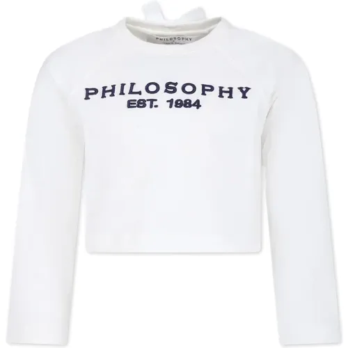 Mädchen Baumwoll-T-Shirt mit Schleifen - Philosophy di Lorenzo Serafini - Modalova