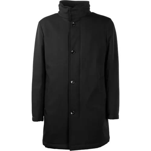 Elegant Wool Coat with Storm Protection , male, Sizes: XL, 2XL, L, M - Made in Italia - Modalova