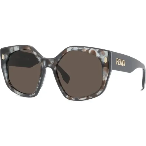 Graue Ss23 Sonnenbrille für Damen - Stilvoll und Langlebig , Damen, Größe: 55 MM - Fendi - Modalova