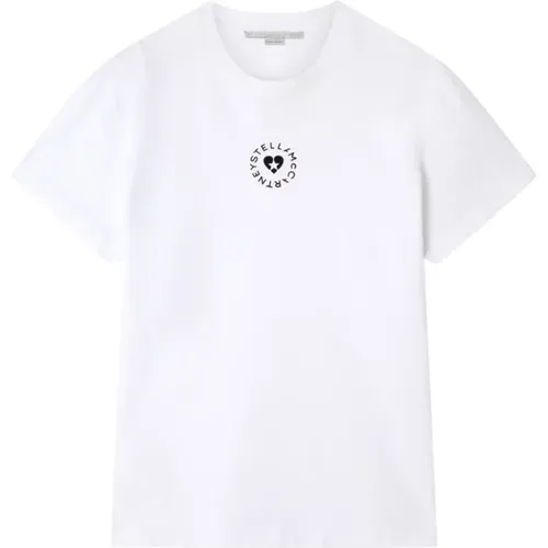 Logo Print Crew Neck T-shirts , Damen, Größe: M - Stella Mccartney - Modalova