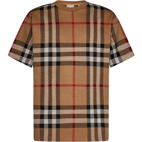 Check Pattern T-shirts and Polos , male, Sizes: XL - Burberry - Modalova