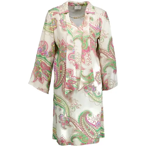 Elegant Paisley Print Dress , female, Sizes: XL, L, 2XL, S - Due Amanti - Modalova