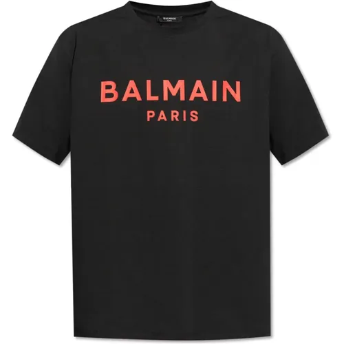 T-Shirt mit Logo , Herren, Größe: L - Balmain - Modalova