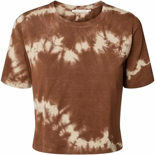 Tie-Dye T-Shirt Liabella Cacao , female, Sizes: L, S - Rabens Saloner - Modalova