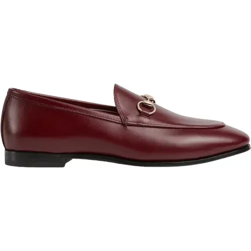 Burgundy Horsebit Loafers , female, Sizes: 8 UK - Gucci - Modalova