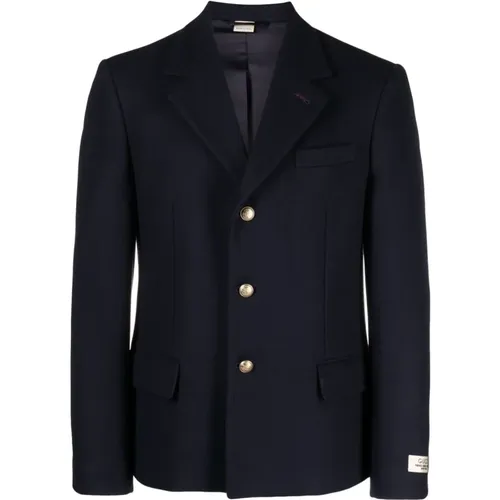 Wool Blazer with Embossed Buttons , male, Sizes: L - Gucci - Modalova