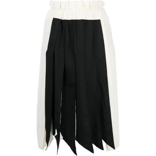 Cascading-Pleat Midi Skirt , female, Sizes: XS - Victoria Beckham - Modalova